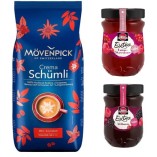 Кофе зерновой и 2 джема